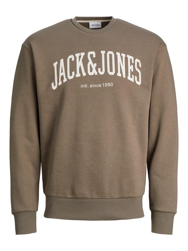 JACK & JONES JACK & JONES Суичър 'Josh'  светлокафяво / бяло