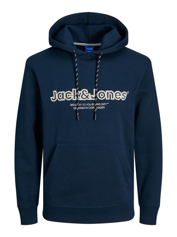 JACK & JONES JACK & JONES Суичър 'Lakewood'  нощно синьо / антрацитно черно / бяло