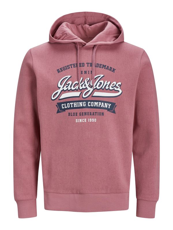 JACK & JONES JACK & JONES Суичър  морскосиньо / розов меланж / бяло