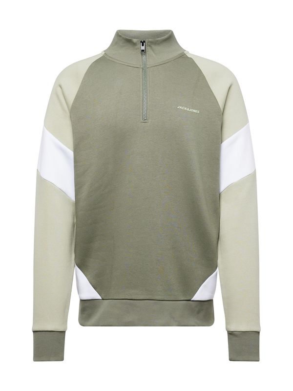 JACK & JONES JACK & JONES Суичър 'PARKER'  зелено / светлозелено / бяло