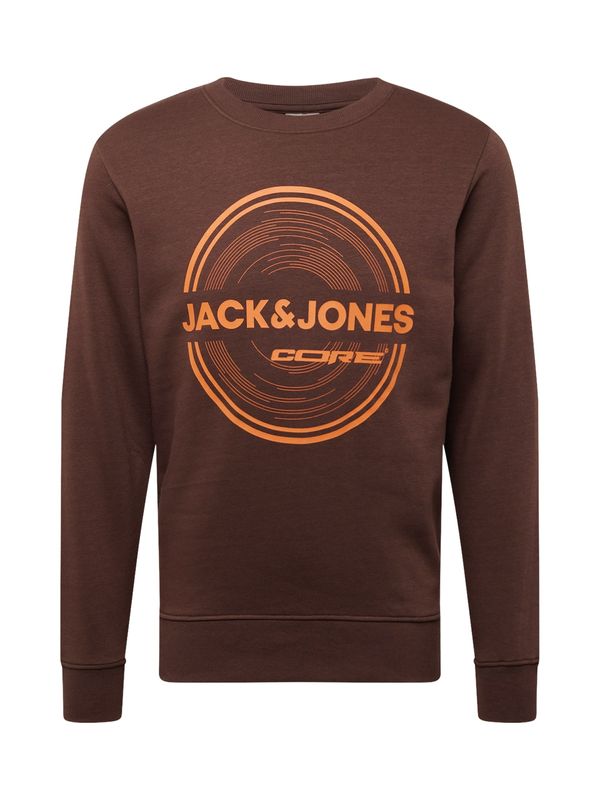 JACK & JONES JACK & JONES Суичър 'PILOU'  тъмнокафяво / оранжево