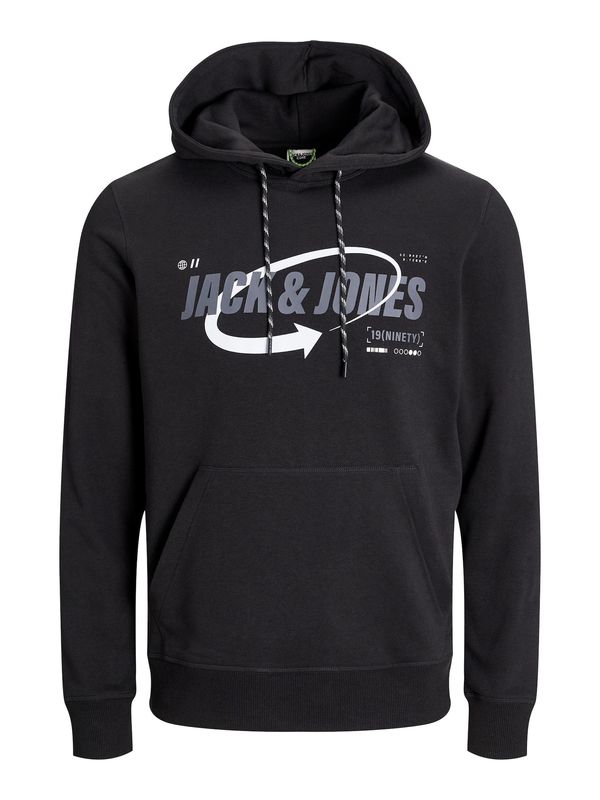 JACK & JONES JACK & JONES Суичър  сиво / черно / бяло