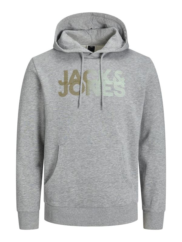 JACK & JONES JACK & JONES Суичър  светлосиво / тръстиково зелено / пастелно зелено