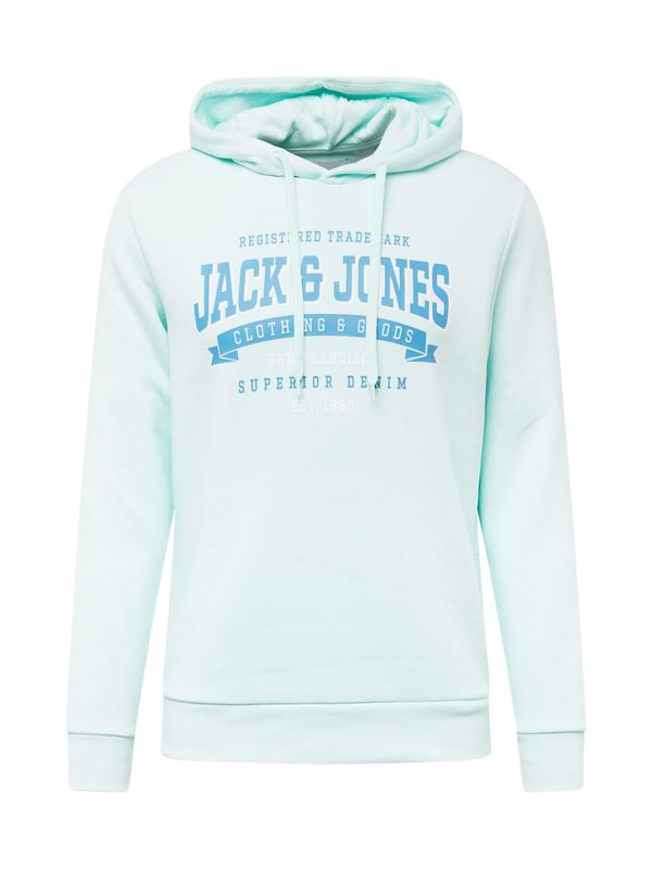 JACK & JONES JACK & JONES Суичър  тюркоазен / светлосиньо / бяло