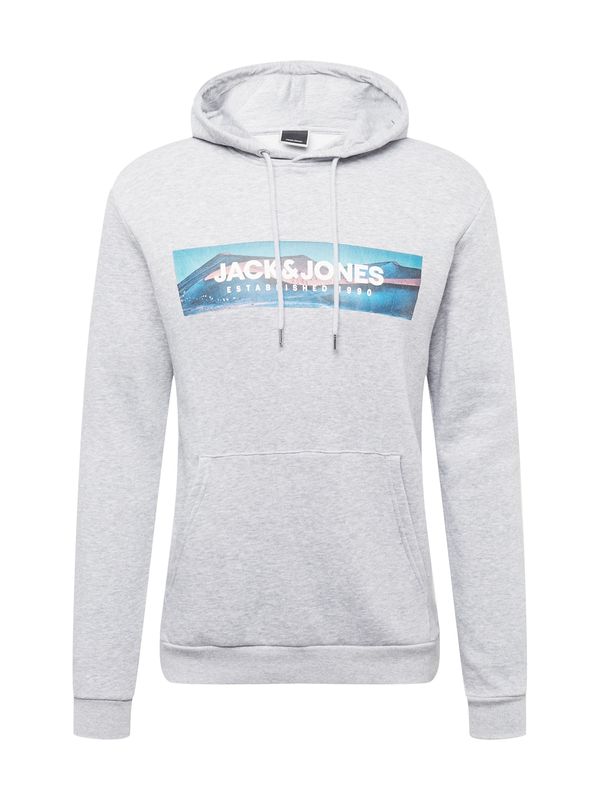 JACK & JONES JACK & JONES Суичър 'VALLEY'  светлосиньо / светлосиво / бяло