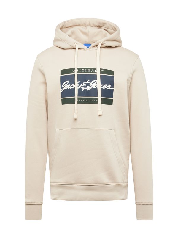 JACK & JONES JACK & JONES Суичър 'Wayne'  бежово / тъмносиньо / тъмнозелено / бяло