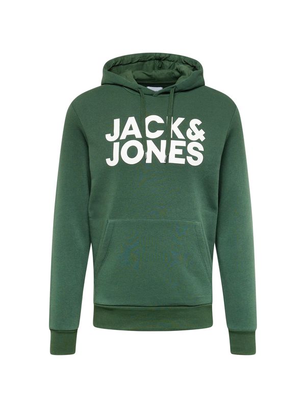 JACK & JONES JACK & JONES Суичър  зелено / бяло
