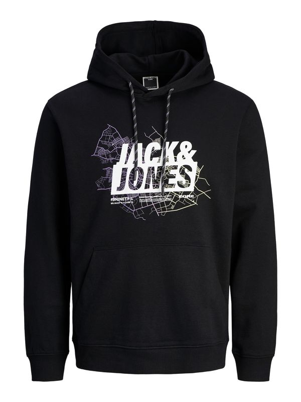 JACK & JONES JACK & JONES Суичър  жълто / светлолилаво / черно / бяло