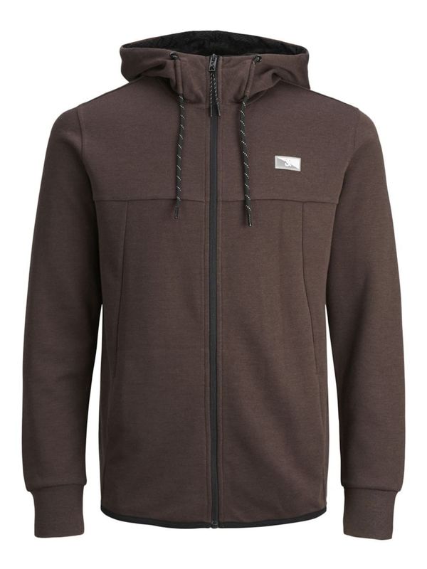 JACK & JONES JACK & JONES Суичъри с качулка  кафяво / бяло
