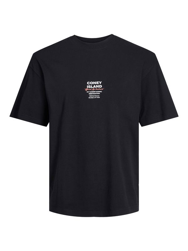 JACK & JONES JACK & JONES Тениска 'BAXTER'  пъпеш / черно / бяло