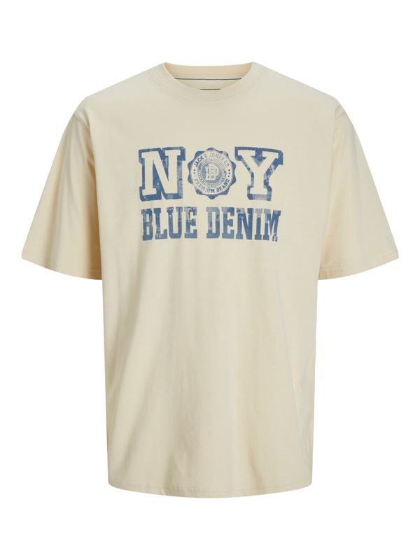 JACK & JONES JACK & JONES Тениска 'BLUGAVIN'  бежово / синьо