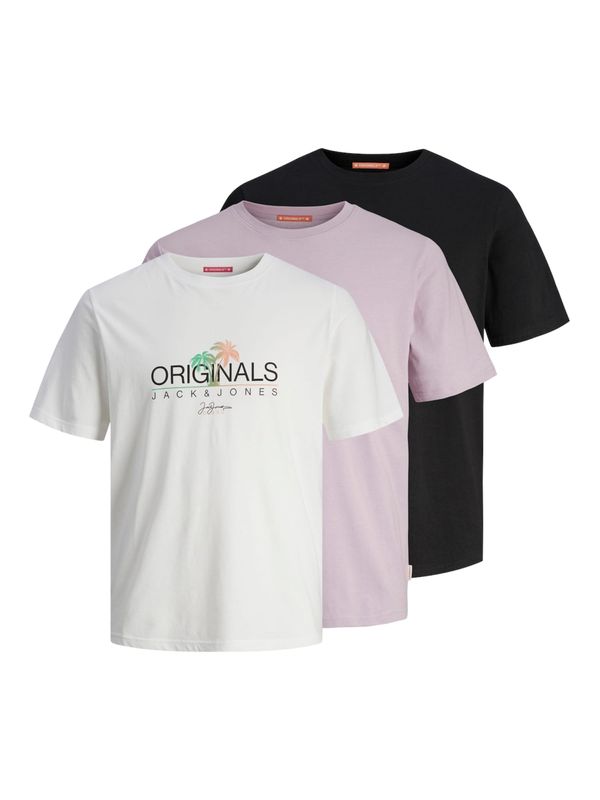 JACK & JONES JACK & JONES Тениска 'CASEY'  люляк / черно / бяло