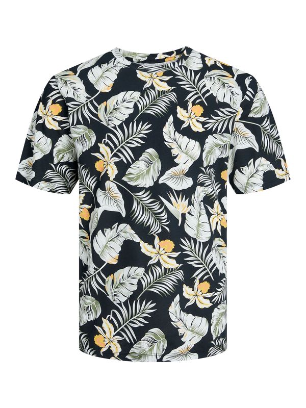 JACK & JONES JACK & JONES Тениска 'CHILL'  зелен меланж / светлооранжево / черно / бяло