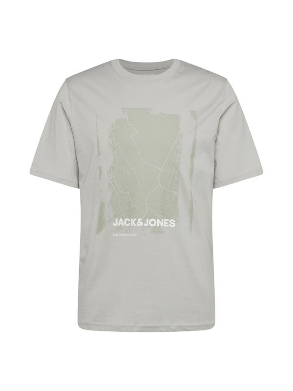 JACK & JONES JACK & JONES Тениска 'CITY MAP'  пастелно зелено / бяло