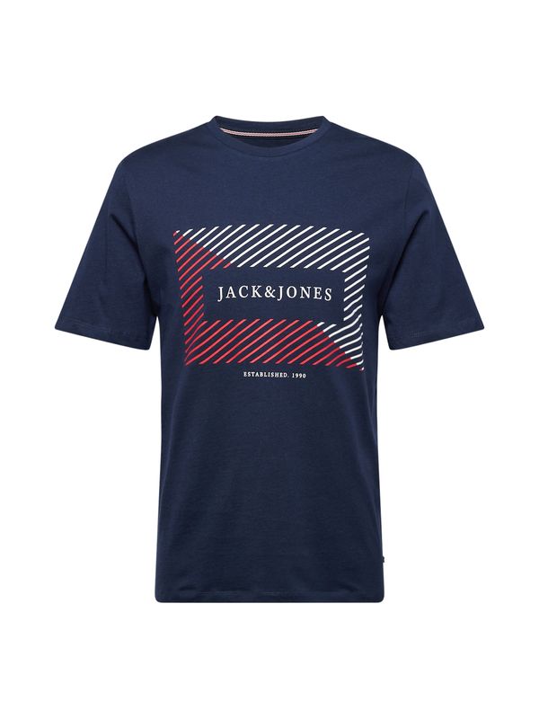 JACK & JONES JACK & JONES Тениска 'CYRUS'  нейви синьо / алено / бяло