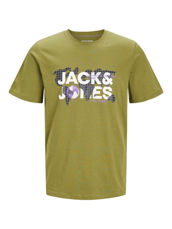 JACK & JONES JACK & JONES Тениска 'DUST'  маслина / черно / бяло