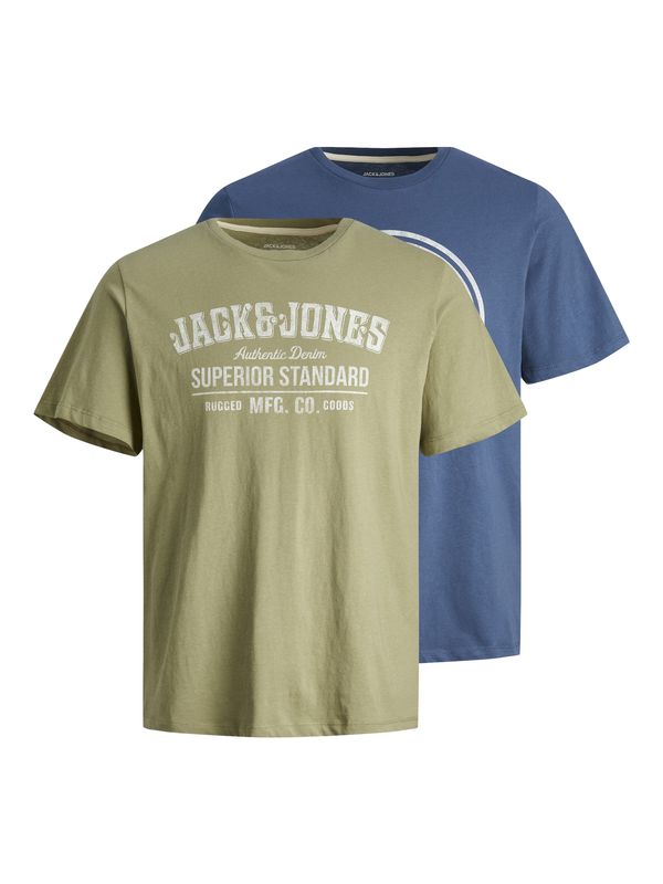JACK & JONES JACK & JONES Тениска 'Ejeans'  тъмносиньо / светлосиво / маслина