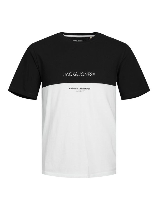 JACK & JONES JACK & JONES Тениска 'Eryder'  черно / бяло