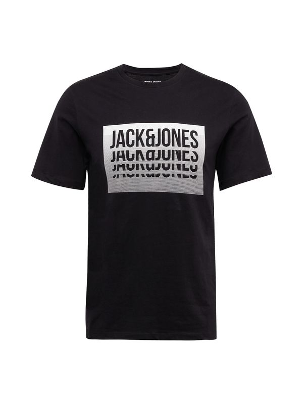 JACK & JONES JACK & JONES Тениска 'FLINT'  черно / бяло