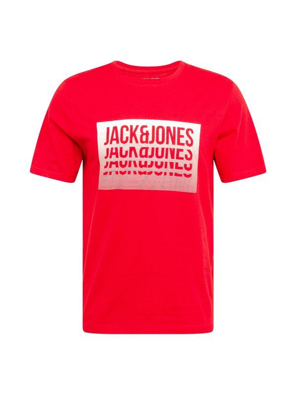 JACK & JONES JACK & JONES Тениска 'FLINT'  червено / бяло