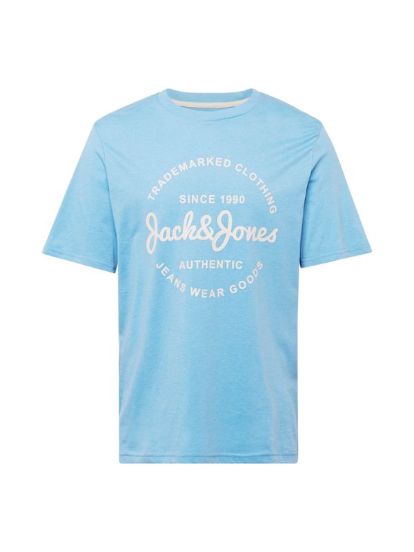 JACK & JONES JACK & JONES Тениска 'FOREST'  светлосиньо / бяло