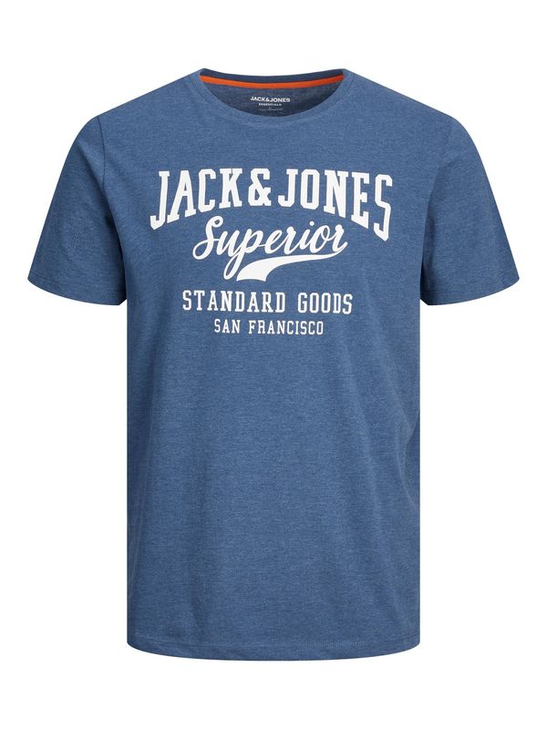 JACK & JONES JACK & JONES Тениска  гълъбово синьо / бяло