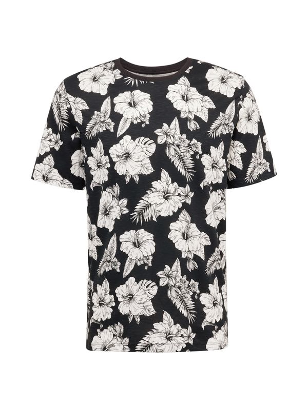 JACK & JONES JACK & JONES Тениска 'Guru'  черно / бяло