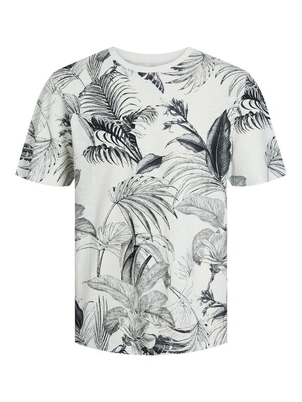 JACK & JONES JACK & JONES Тениска 'Guru'  сиво / черно / бял меланж