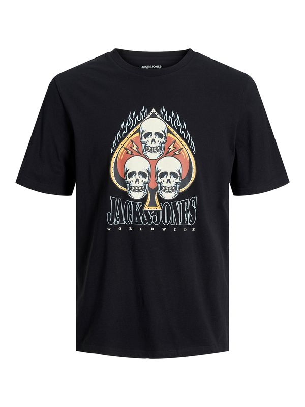 JACK & JONES JACK & JONES Тениска 'Heavens'  жълто / оранжево / черно / бяло