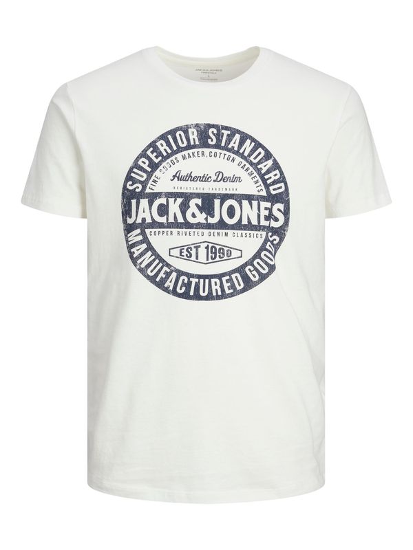 JACK & JONES JACK & JONES Тениска 'Jeans'  нейви синьо / бяло