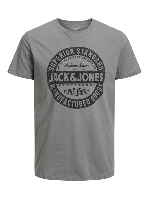 JACK & JONES JACK & JONES Тениска 'JEANS'  сиво / черно