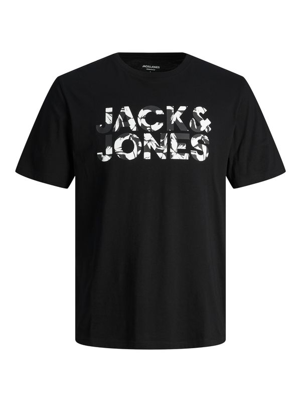JACK & JONES JACK & JONES Тениска 'JEFF'  антрацитно черно / черно / бяло