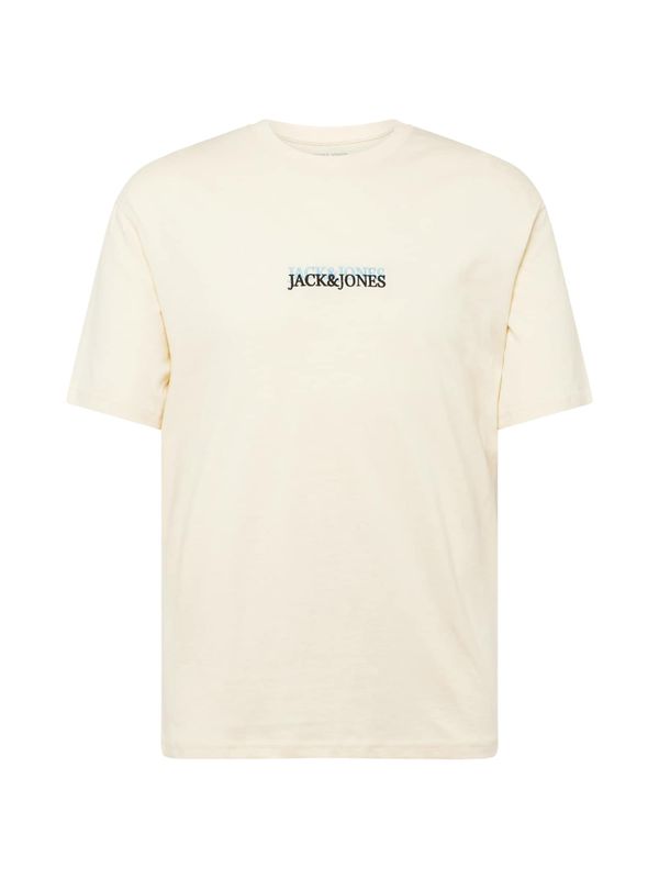 JACK & JONES JACK & JONES Тениска 'LAFAYETTE'  кремаво / светлосиньо / черно