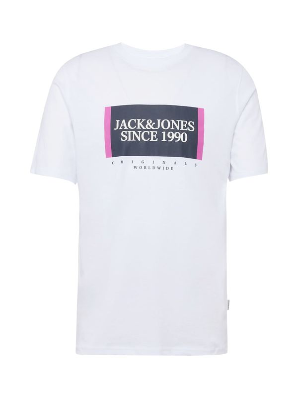 JACK & JONES JACK & JONES Тениска 'LAFAYETTE'  морскосиньо / орхидея / бяло