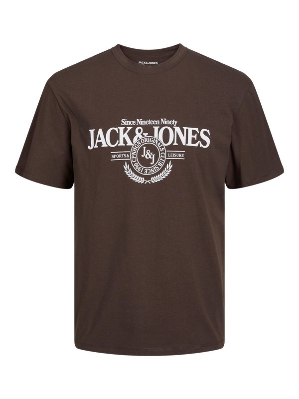 JACK & JONES JACK & JONES Тениска 'LAKEWOOD'  шоколад / бяло