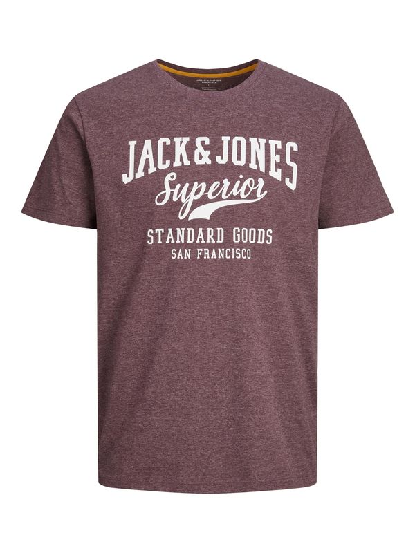 JACK & JONES JACK & JONES Тениска  лилав меланж / бяло