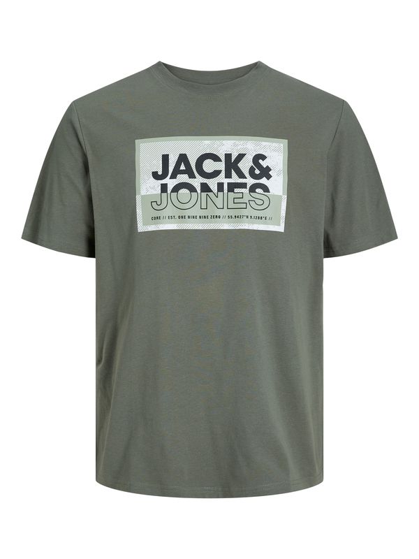JACK & JONES JACK & JONES Тениска 'LOGAN'  пастелно зелено / тъмнозелено / черно / бяло