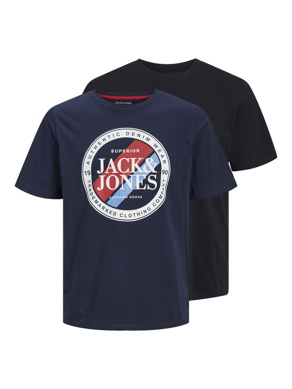 JACK & JONES JACK & JONES Тениска 'LOYD & LOOF'  нейви синьо / червено / черно / бяло