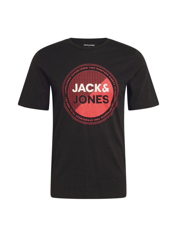 JACK & JONES JACK & JONES Тениска 'LOYD'  червено / черно / бяло