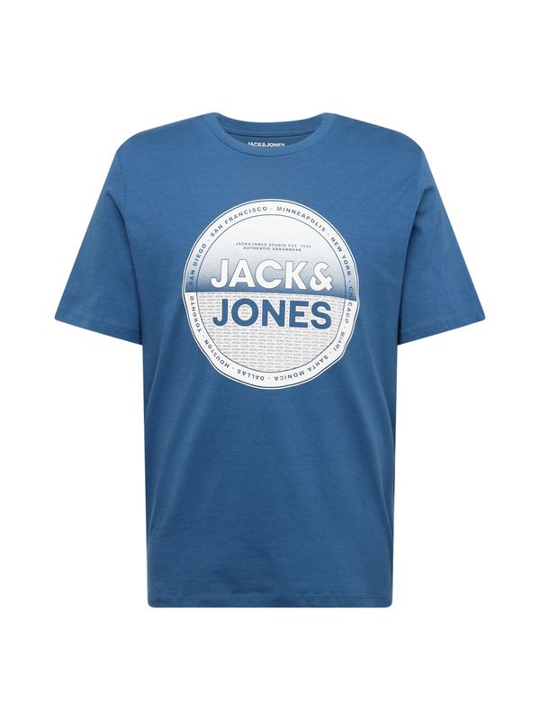 JACK & JONES JACK & JONES Тениска 'LOYD'  морскосиньо / светлосиво / бяло