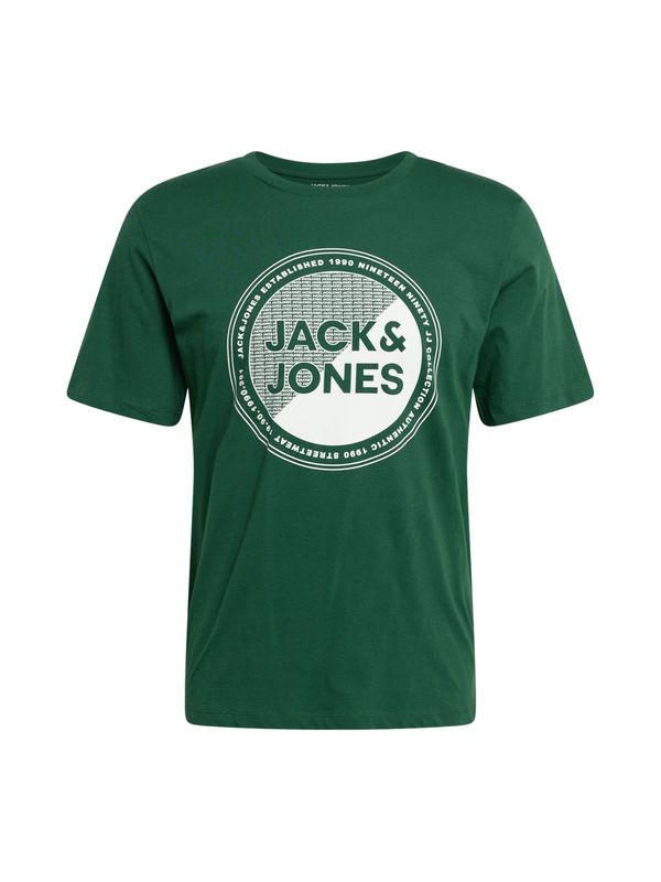 JACK & JONES JACK & JONES Тениска 'LOYD'  тъмнозелено / бяло