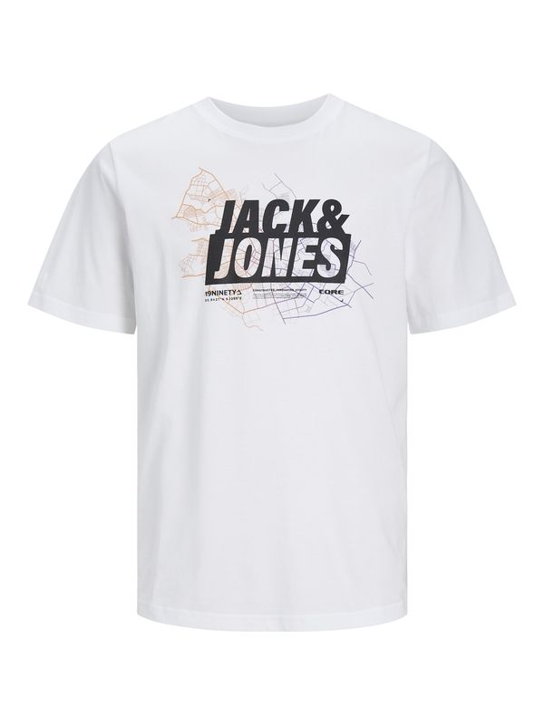 JACK & JONES JACK & JONES Тениска 'MAP'  лилав / оранжево / черно / бяло