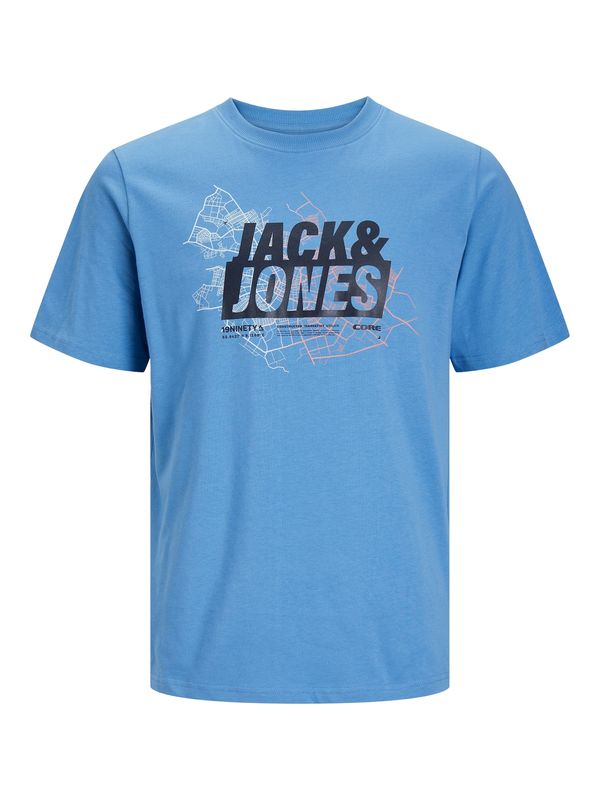 JACK & JONES JACK & JONES Тениска 'MAP'  нейви синьо / небесносиньо / бяло