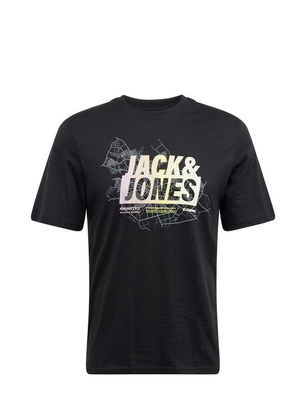 JACK & JONES JACK & JONES Тениска 'MAP SUMMER'  пастелно жълто / пастелно розово / черно