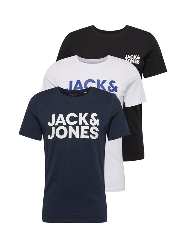 JACK & JONES JACK & JONES Тениска  морскосиньо / синя тинтява / черно / бяло