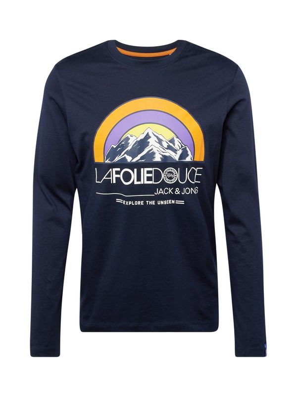 JACK & JONES JACK & JONES Тениска 'MOUNTAIN'  нейви синьо / люляк / оранжево / бяло