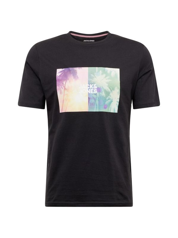 JACK & JONES JACK & JONES Тениска 'NAVIN'  мента / светлооранжево / черно