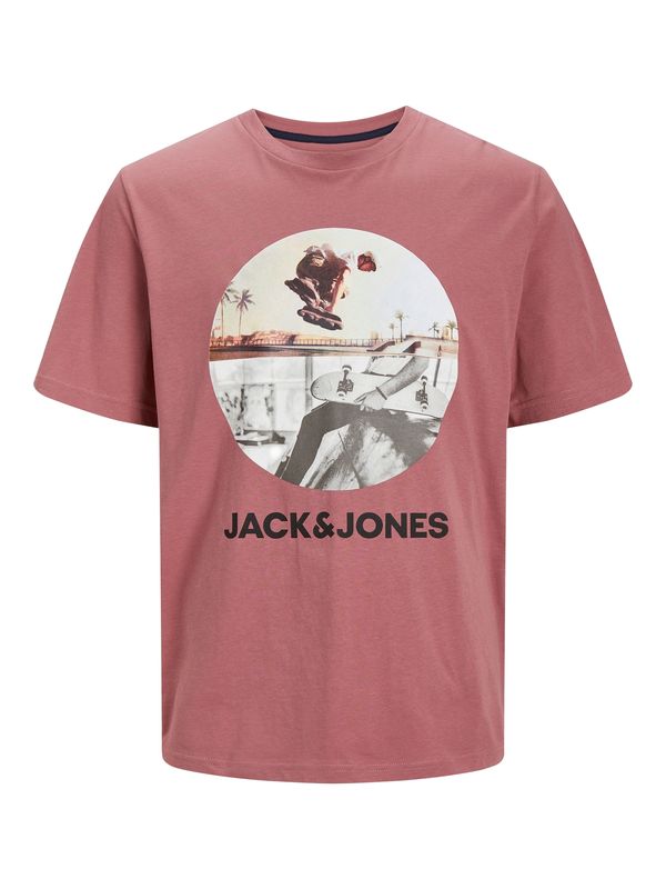 JACK & JONES JACK & JONES Тениска 'NAVIN'  сиво / бледорозово / черно / бяло