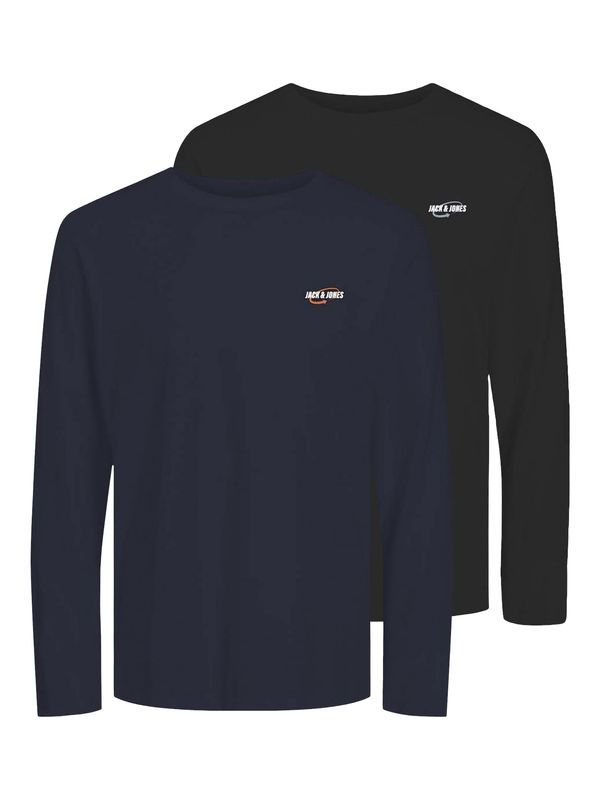 JACK & JONES JACK & JONES Тениска  нейви синьо / оранжево / черно / бяло