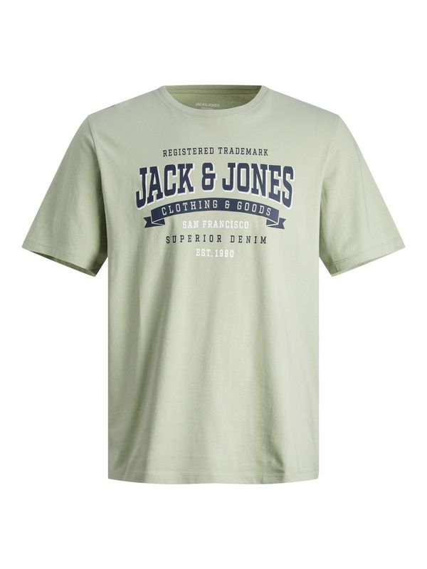 JACK & JONES JACK & JONES Тениска  нейви синьо / пастелно зелено / бяло